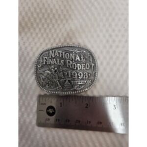 National Finals Rodeo 1993 MINI Belt Buckle Hesston Commemorative 2"x 2.5" Youth